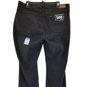 Lee Riders MidRise Boot Cut Jeans Black Deep Dyed Womens Size 18P Petite